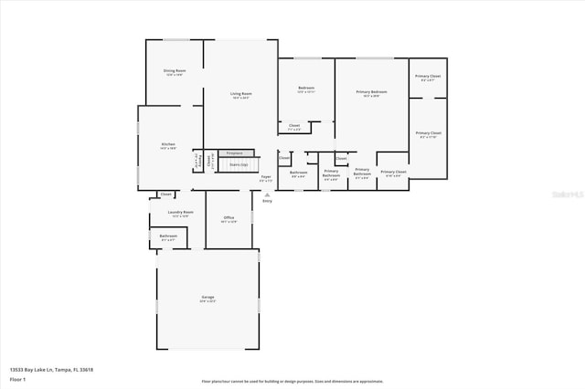 13533 Bay Lake Ln, Tampa, FL 33618 - floor plan / room layout