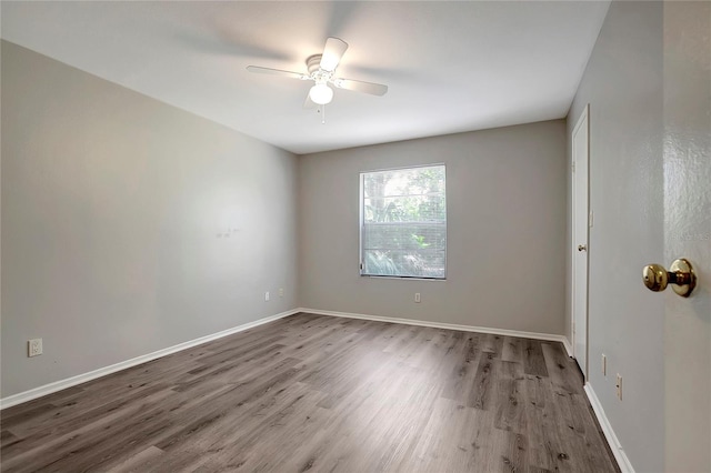 1400 Gandy Blvd N Unit 1504, Saint Petersburg, FL 33702 - spare room with wood finished floors, a ceiling fan, and baseboards