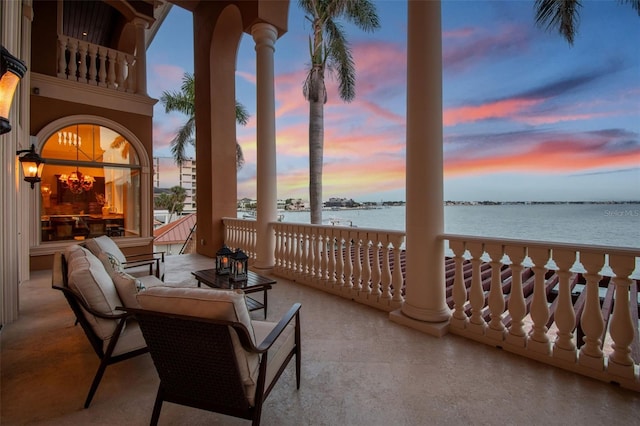 5810 Mariner St, Tampa, FL 33609 - view of patio with a water view and a balcony