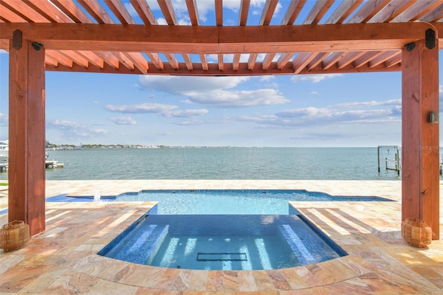 5810 Mariner St, Tampa, FL 33609 - view of swimming pool with a water view and a pool with connected hot tub