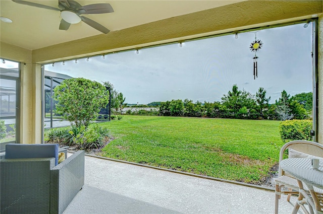 view of patio / terrace with ceiling fan