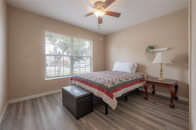 14614 Rannoch Moor Pl, Wimauma, FL 33598 - bedroom featuring wood finished floors and ceiling fan
