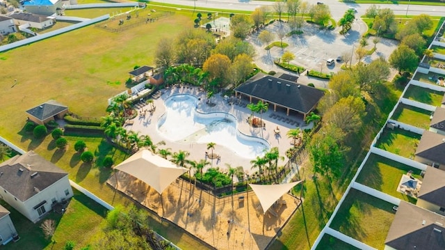14614 Rannoch Moor Pl, Wimauma, FL 33598 - aerial view of property and surrounding area with a pool