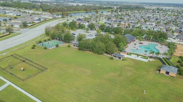 14614 Rannoch Moor Pl, Wimauma, FL 33598 - aerial view of property and surrounding area featuring a large body of water and a pool area