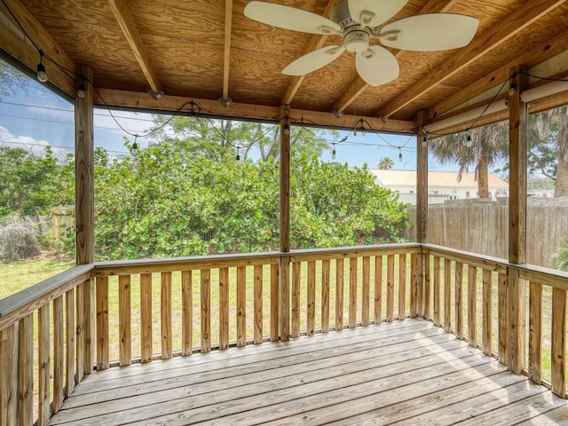 106 E Cedar St, Tarpon Springs, FL 34689 - wooden deck featuring a ceiling fan