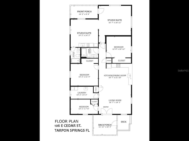 106 E Cedar St, Tarpon Springs, FL 34689 - floor plan / room layout