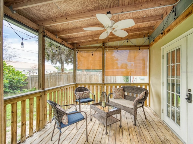 106 E Cedar St, Tarpon Springs, FL 34689 - sunroom featuring ceiling fan and outdoor lounge area