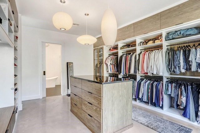 view of walk in closet