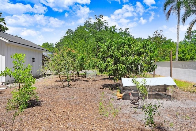 view of yard featuring fence