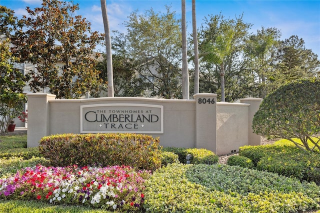 view of community sign