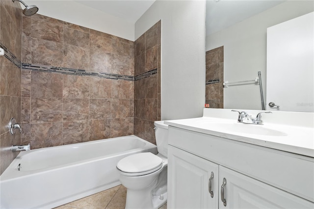5100 Burchette Rd Unit 3005, Tampa, FL 33647 - bathroom featuring toilet, washtub / shower combination, vanity, and tile patterned flooring