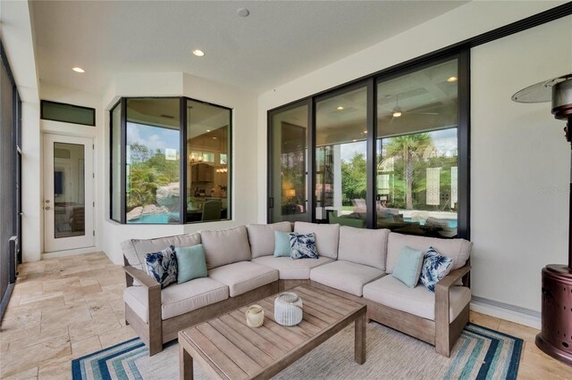 view of patio / terrace featuring an outdoor living space