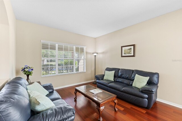 10837 Breaking Rocks Dr, Tampa, FL 33647 - living area featuring baseboards and wood finished floors
