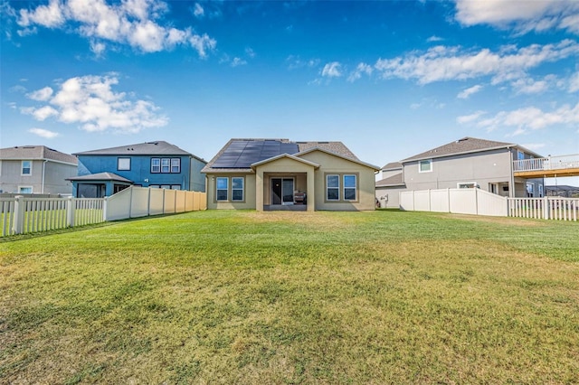 11917 Greenchop Pl, Riverview, FL 33579 - rear view of property with roof mounted solar panels