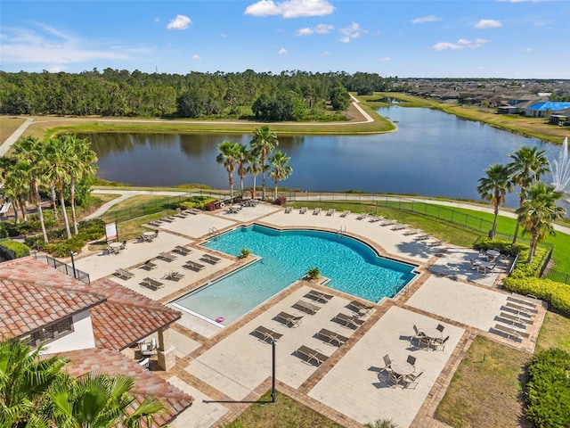 11917 Greenchop Pl, Riverview, FL 33579 - community pool with a water view and a patio