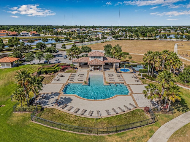 11917 Greenchop Pl, Riverview, FL 33579 - community pool featuring a gazebo, a water view, and a patio