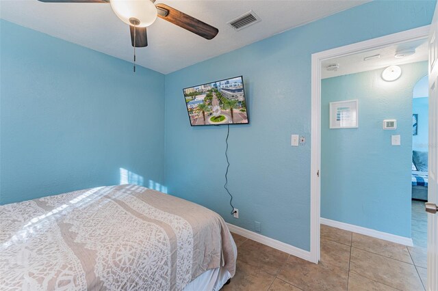 2035 29th Ave N, Saint Petersburg, FL 33713 - tiled bedroom with a ceiling fan and baseboards