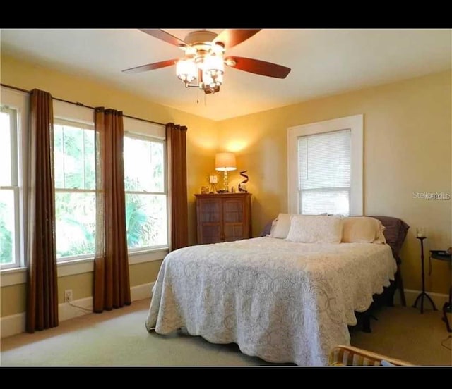 145 20th Ave SE, Saint Petersburg, FL 33705 - carpeted bedroom with baseboards, multiple windows, and ceiling fan