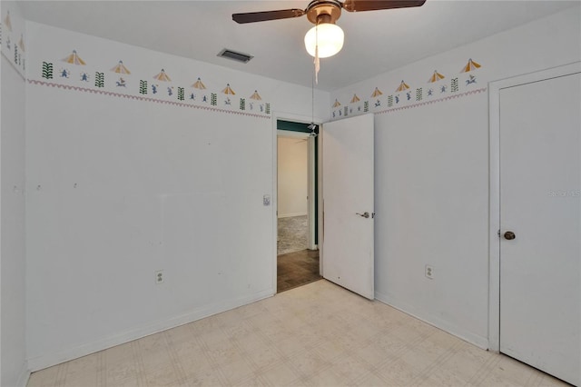 508 E Brentridge, Brandon, FL 33511 - unfurnished bedroom featuring tile patterned floors, ceiling fan, and baseboards