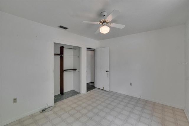 508 E Brentridge, Brandon, FL 33511 - unfurnished bedroom featuring light floors, a closet, ceiling fan, and baseboards