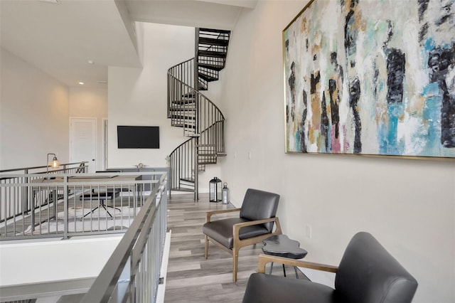 4047 Gauge Line Loop, Tampa, FL 33624 - staircase with wood finished floors, baseboards, and recessed lighting