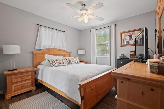 3413 W Kirby St, Tampa, FL 33614 - bedroom featuring dark wood finished floors and ceiling fan