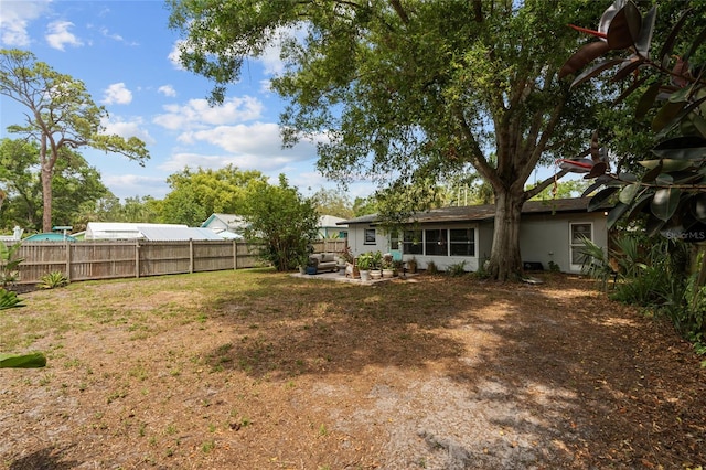 view of yard with a patio area