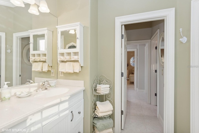 919 Ballinger Rd, Lutz, FL 33548 - bathroom with tile patterned floors and vanity