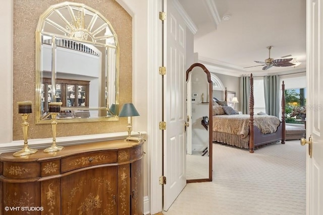 919 Ballinger Rd, Lutz, FL 33548 - carpeted bedroom with crown molding