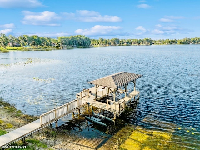 919 Ballinger Rd, Lutz, FL 33548 - dock area with a water view and boat lift
