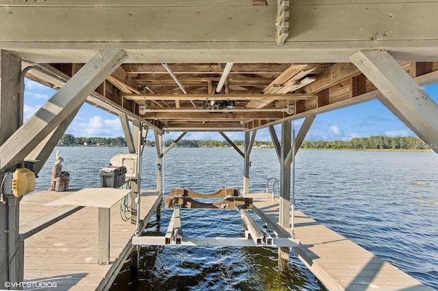 919 Ballinger Rd, Lutz, FL 33548 - dock area featuring boat lift and a water view