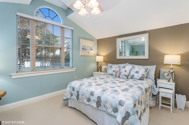 919 Ballinger Rd, Lutz, FL 33548 - bedroom with carpet floors, multiple windows, and lofted ceiling