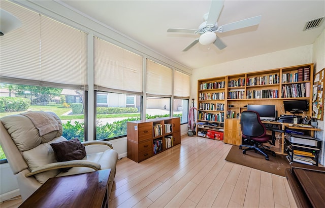 368 Perth Ct Unit 368, Dunedin, FL 34698 - office featuring a ceiling fan and wood finished floors