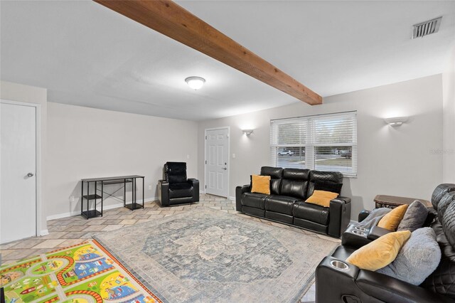 8001 N Ola Ave, Tampa, FL 33604 - living room with beam ceiling and baseboards