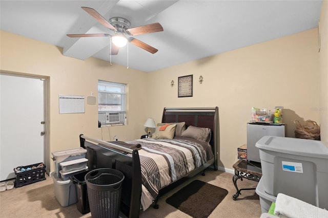 8001 N Ola Ave, Tampa, FL 33604 - bedroom with carpet floors, fridge, a ceiling fan, cooling unit, and baseboards