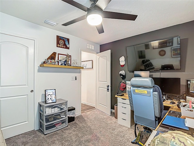 3891 Reflection Dock Dr, Seffner, FL 33584 - office with carpet flooring and ceiling fan