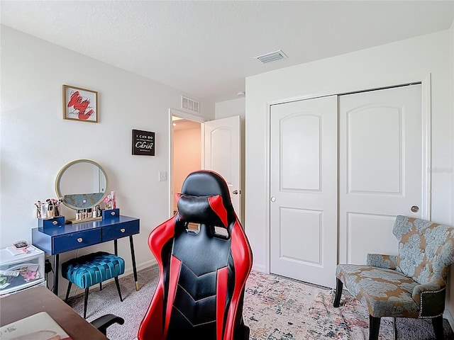 3891 Reflection Dock Dr, Seffner, FL 33584 - living area with carpet floors, an office area, and baseboards