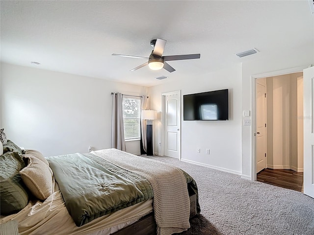 3891 Reflection Dock Dr, Seffner, FL 33584 - bedroom featuring carpet flooring, ceiling fan, and baseboards
