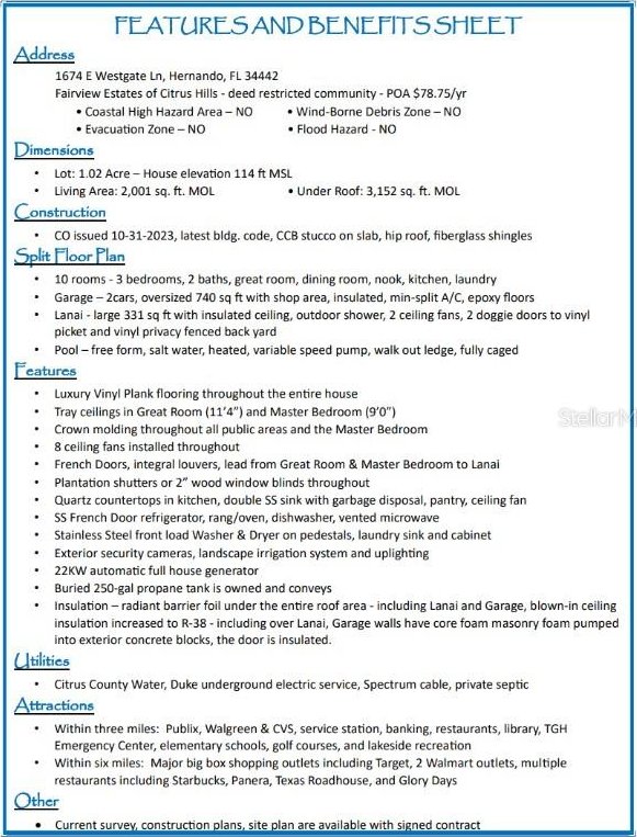 view of miscellaneous listing collateral