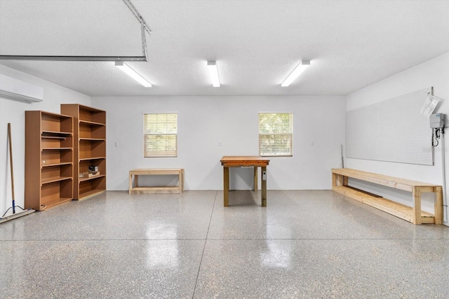 garage with a wall unit AC
