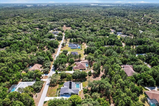 aerial view of a heavily wooded area
