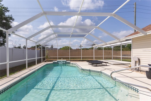 7838 Trail Run Loop, New Port Richey, FL 34653 - view of pool featuring a patio area, a fenced backyard, and a lanai