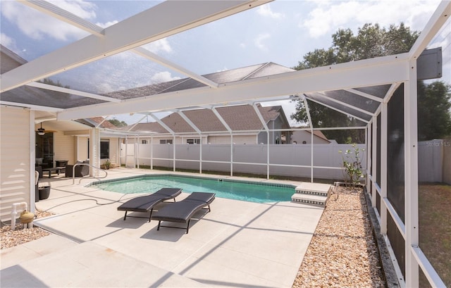 7838 Trail Run Loop, New Port Richey, FL 34653 - view of pool with a fenced backyard, a patio area, and a lanai