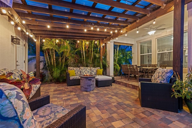 1436 30th Ave N, Saint Petersburg, FL 33704 - view of patio featuring an outdoor hangout area, a pergola, and outdoor dining area