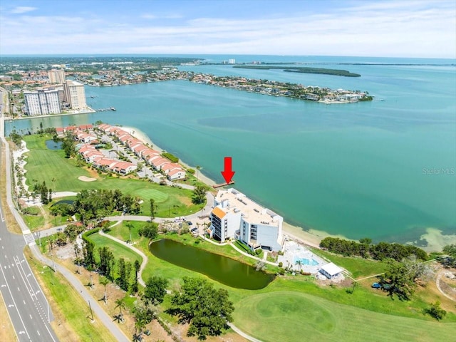 5700 Escondida Blvd S Unit 401, Saint Petersburg, FL 33715 - aerial view of property's location featuring a large body of water, a golf club, and apartment complex