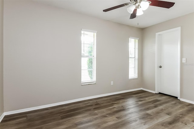 408 S Edgemon Ave, Winter Springs, FL 32708 - spare room with healthy amount of natural light, dark wood-style flooring, and ceiling fan