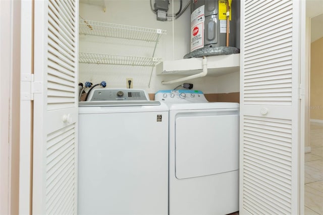 2211 Bay Berry Ln, Clearwater, FL 33763 - washroom with electric water heater and washer and clothes dryer