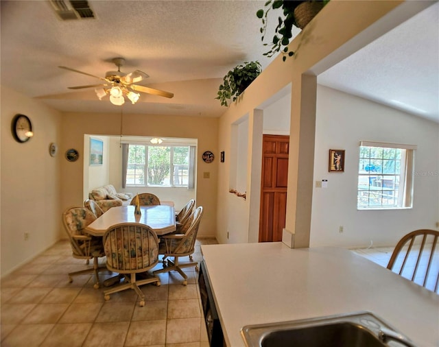 1262 Jeffords St, Clearwater, FL 33756 - dining area with ceiling fan and a textured ceiling