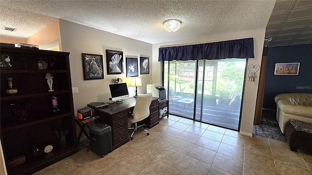 3907 Orchard Hill Cir, Palm Harbor, FL 34684 - office space with light tile patterned flooring and a textured ceiling