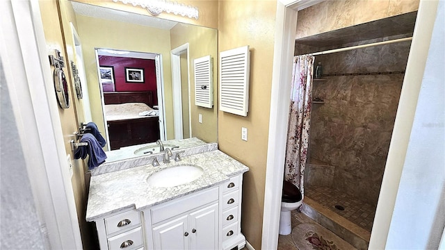 3907 Orchard Hill Cir, Palm Harbor, FL 34684 - full bathroom featuring a shower stall, vanity, and toilet